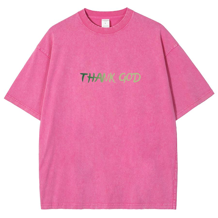 Minimalist Hand-Painted Letter Print Ladies Washed T-Shirt Oversized Loose Short Sleeve Design American Retro Top