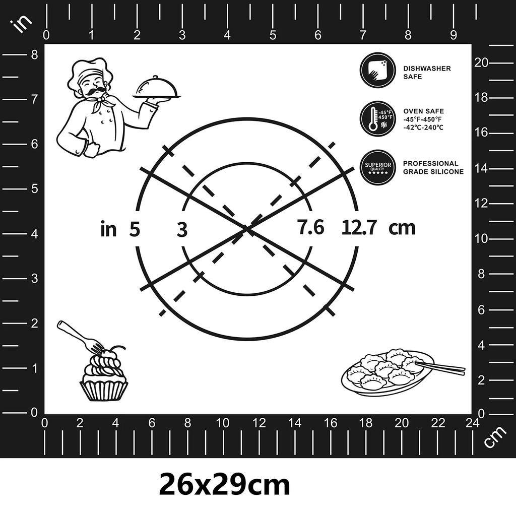 Non Stick Silicone Baking Mat Non Slip Kneading Dough Mat Pastry Mat With Measurements Pizza Cake Sheet Liner Cooking Tools