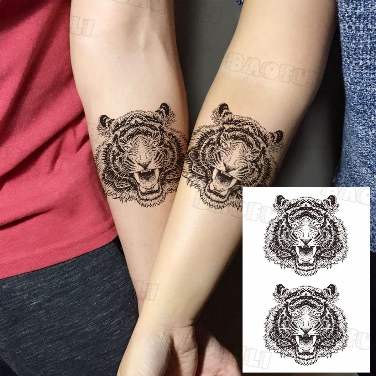 

DIY Компас Корабель Якір Тимчасові Татуювання Для Дорослих Підроблений Лев Тигр Дракон Астронавт Тату Наклейка Унікальні Водостійкі Татуювання