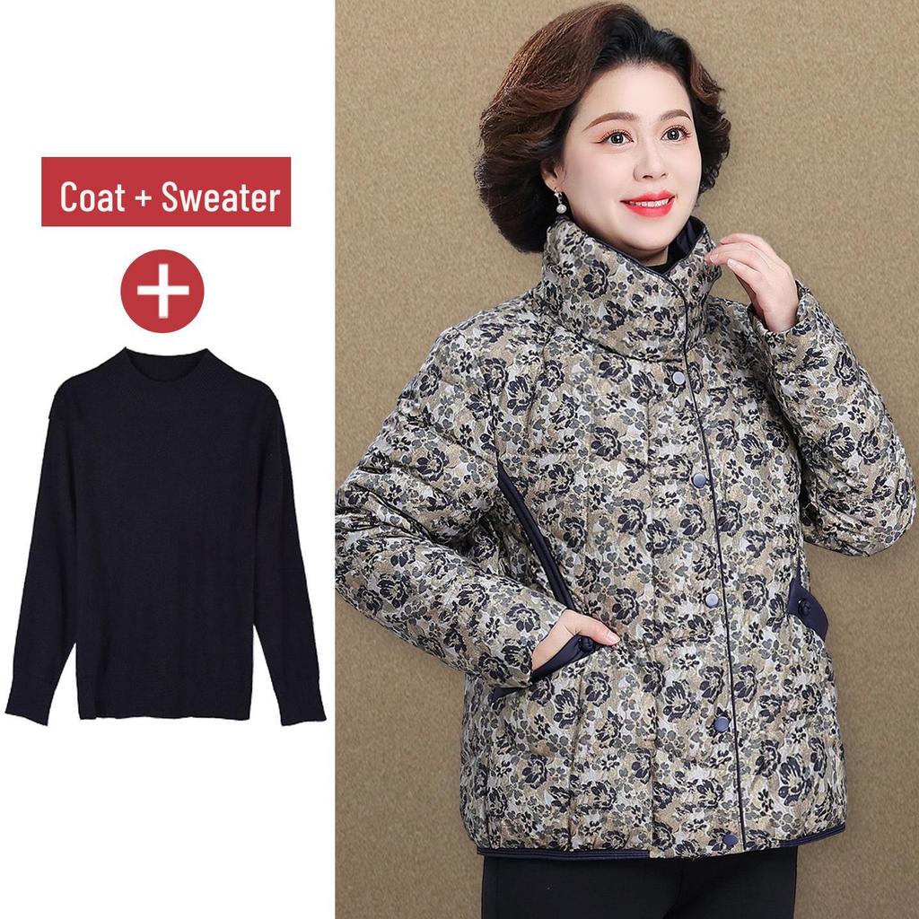 Women's 2025 Winter Down Jacket - New Style for Middle-Aged and Elderly - Stylish Cotton-Padded Petite Outerwear for Mothers