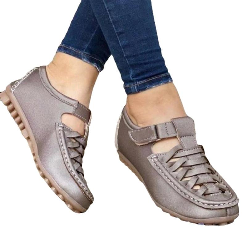 BCEBYL Summer Round Head Hollow Breathable Wear-resistant Sandals Fashion New Sports Leisure Flat Women's Shoes Chaussure Femme