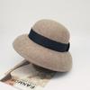 Autumn Winter 100% Wool Hat Bell Hat Women's French Elegant Retro Hepburn Autumn and Winter Celebrity Pearl Wool Felt Bucket Hat