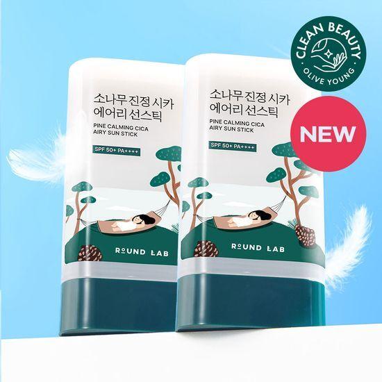 ROUND LAB Pine Tree Calming Cica Airy Sun Stick 19g Double Promotion