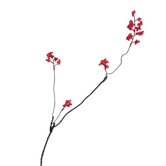 Artificial Holly Berries Long-Lasting Maintenance-Free Realistic Holly Berry Branches Bright Red Festive Home Decor