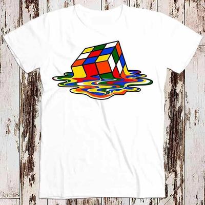 Melted Rubix Cube Best Seller T Shirt Music Retro Top Tee Gift Cool Unisex 8577