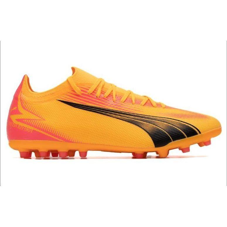 Puma Ultra Match Round Toe Comfortable MG (Rubber Short Studs) Shock Absorbing Football Shoes Men Football Shoes Yellow Red 107756-03