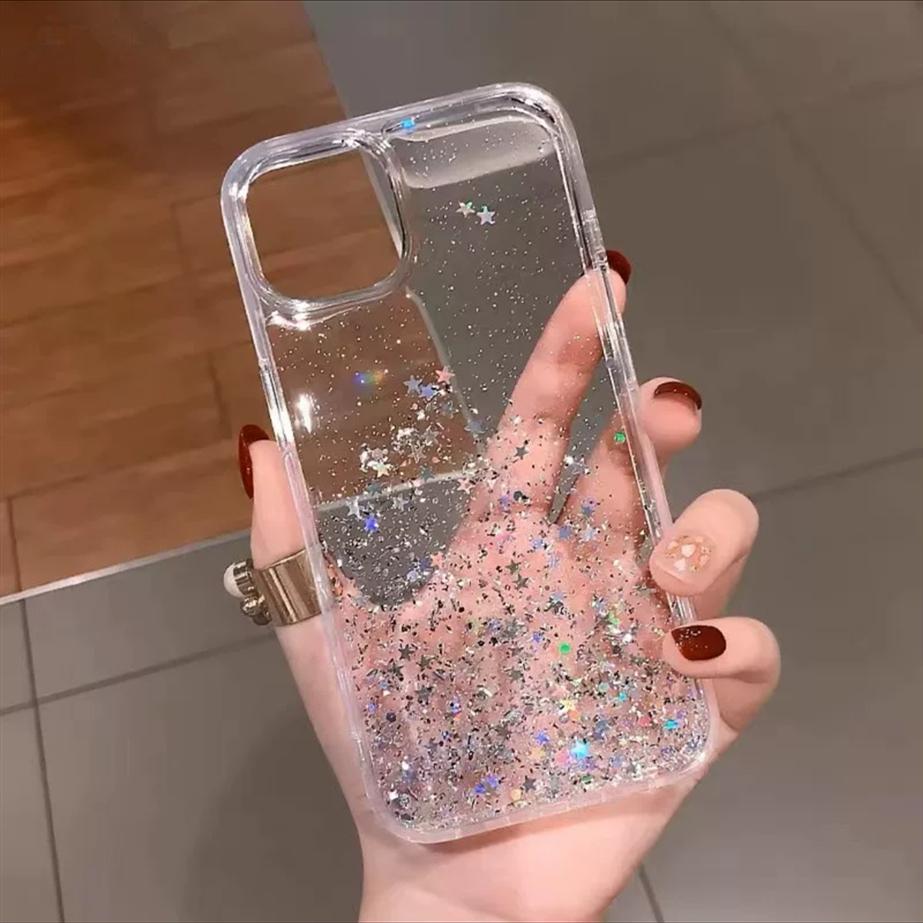 Luxury Purple Sequin Glitter Bling Phone Case For Iphone 16 Pro Max 15 14 13 12 11 Xr Xs 7 8 Plus Fashion Shockproof Soft Cover