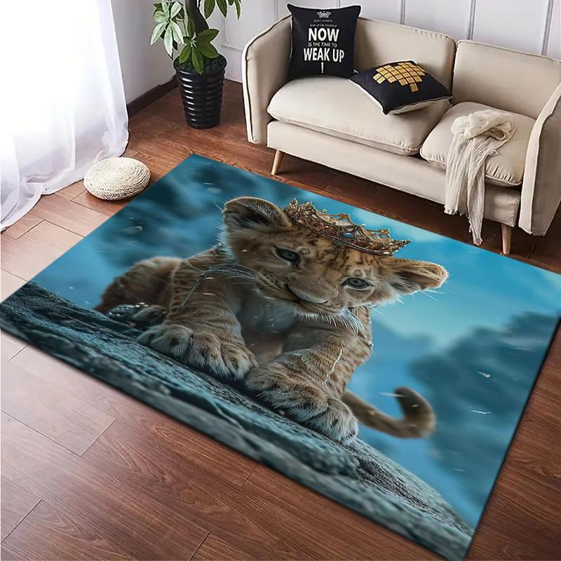 

1PC Lion pattern printed Carpet Rug for Living Room Bedroom Home Sofa Decoration,Non-slip Floor Mat Floor mat 40x60cm( 15x23in )