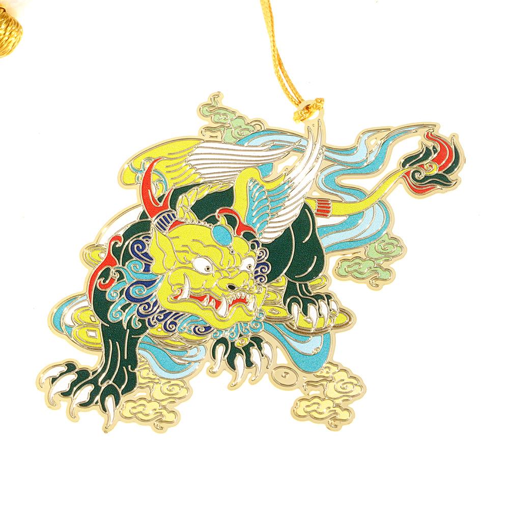 Office Supplies Retro Dragon Tiger Pendant Tassel Pagination Mark Painted Brass Bookmark Book Clip