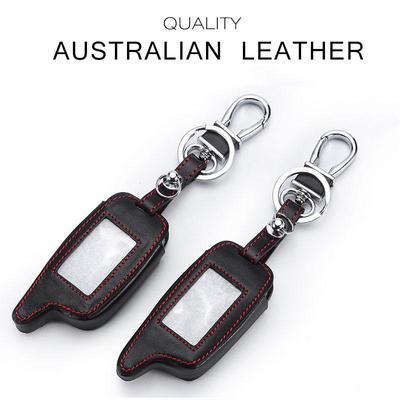 PU Leather Keychain Fob Case for Russia A9 / A6 / A8 Car Alarm Remote Key Case Cover Protector