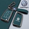 Für VOLKSWAGEN VW Zinklegierung Leder Auto Smart Fernbedienung Schlüsselhülle Abdeckung Schutzhalter Schale für VW Volkswagen Passat 2017 Schlüsselanhänger