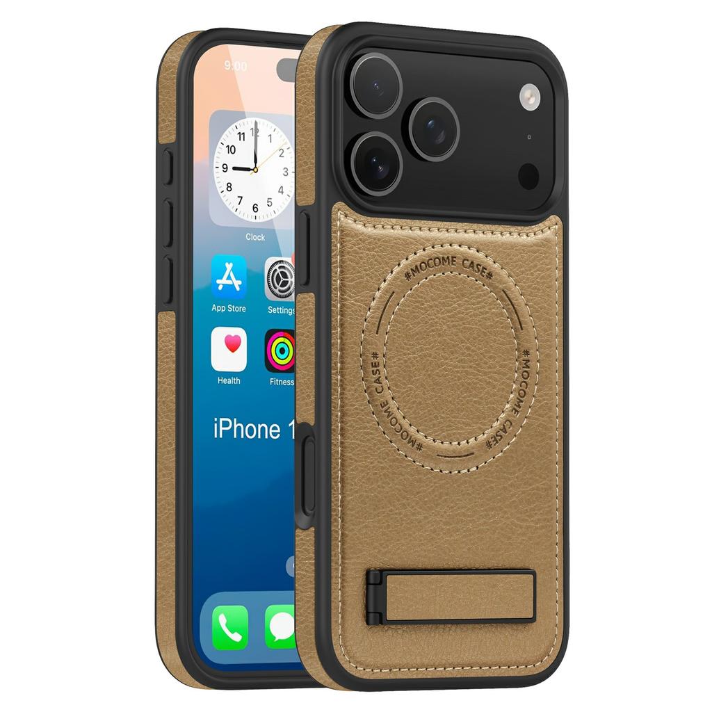 Etui do iPhone 17 Pro Max Kompatybilne z MagSafe Podpórka Skórzany Tylny Pokrowiec na Telefon
