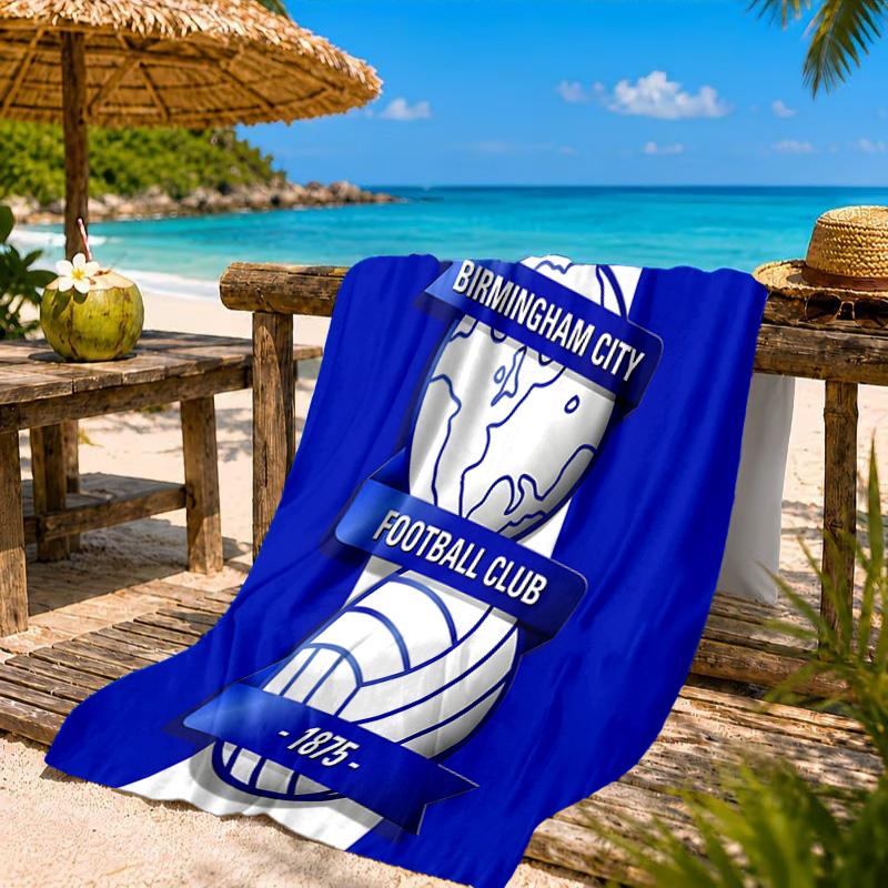 Birming-ham Football Club Bedrucktes Mikrofaser-Strandtuch, Weich und Saugfähig, Schnelltrocknend, Ideal für Sommerreisen, Strand-Essentials, Schwimmbad