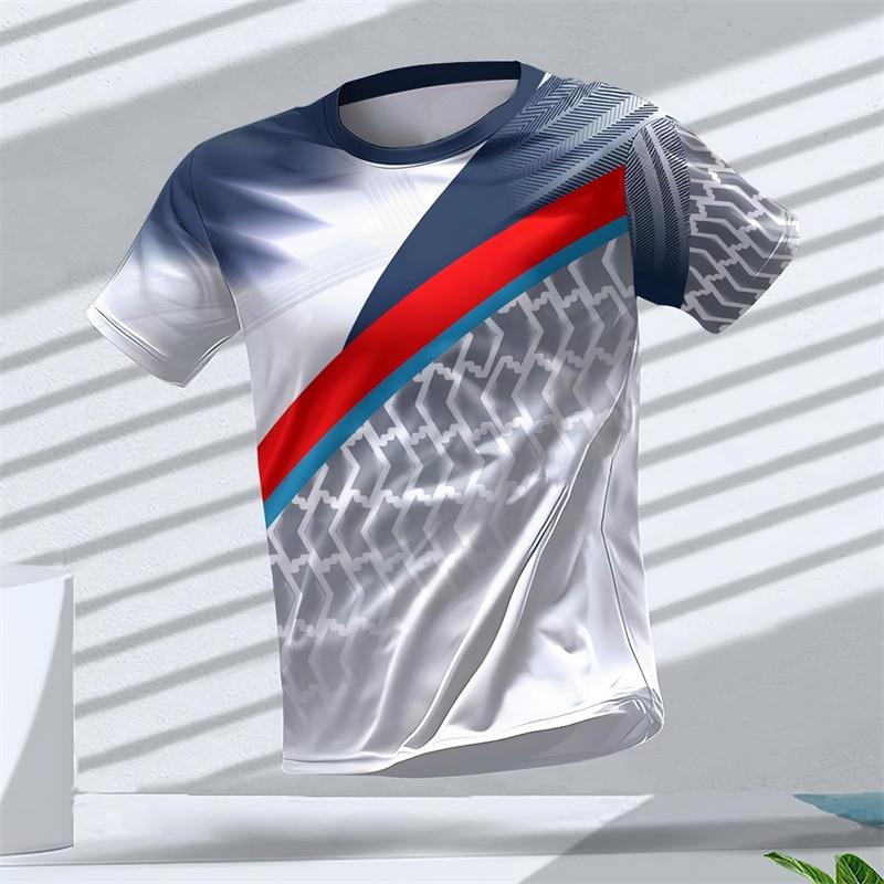 Summer fashion geometric pattern 3D printed sports T-shirt