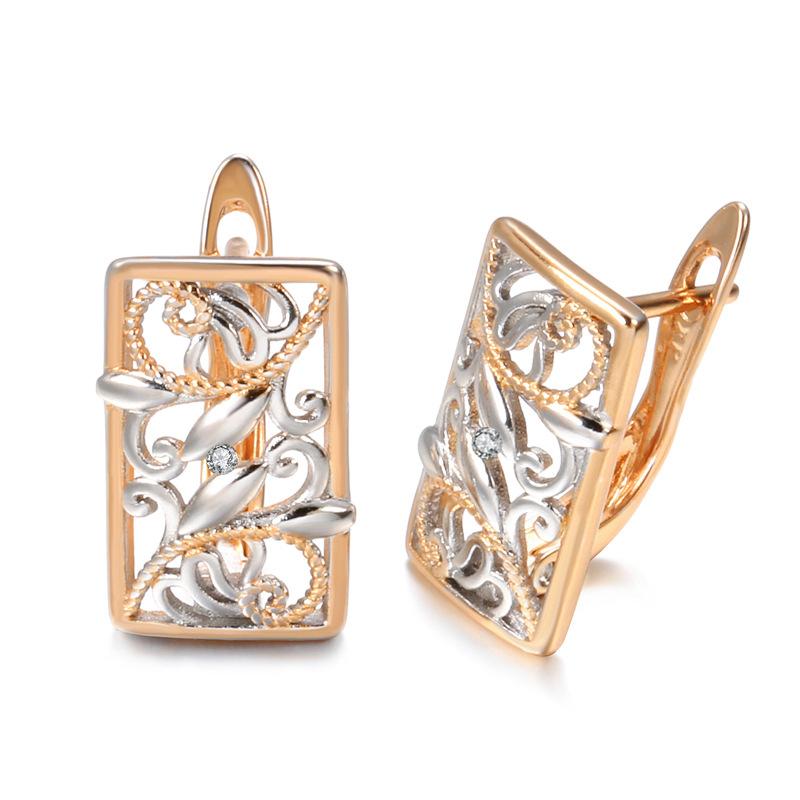 Creative earrings retro fashion temperament personalized simple zircon ear buckle women s accessories