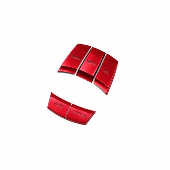 Middle Console Multimedia Button Cover For BMW 3 4 Series 2013-2018 Red Aluminum