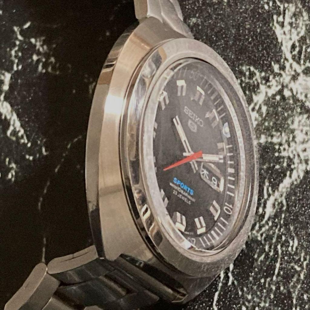 Used Rare Seiko 5 Sports Men's Automatic Watch - Working Condition