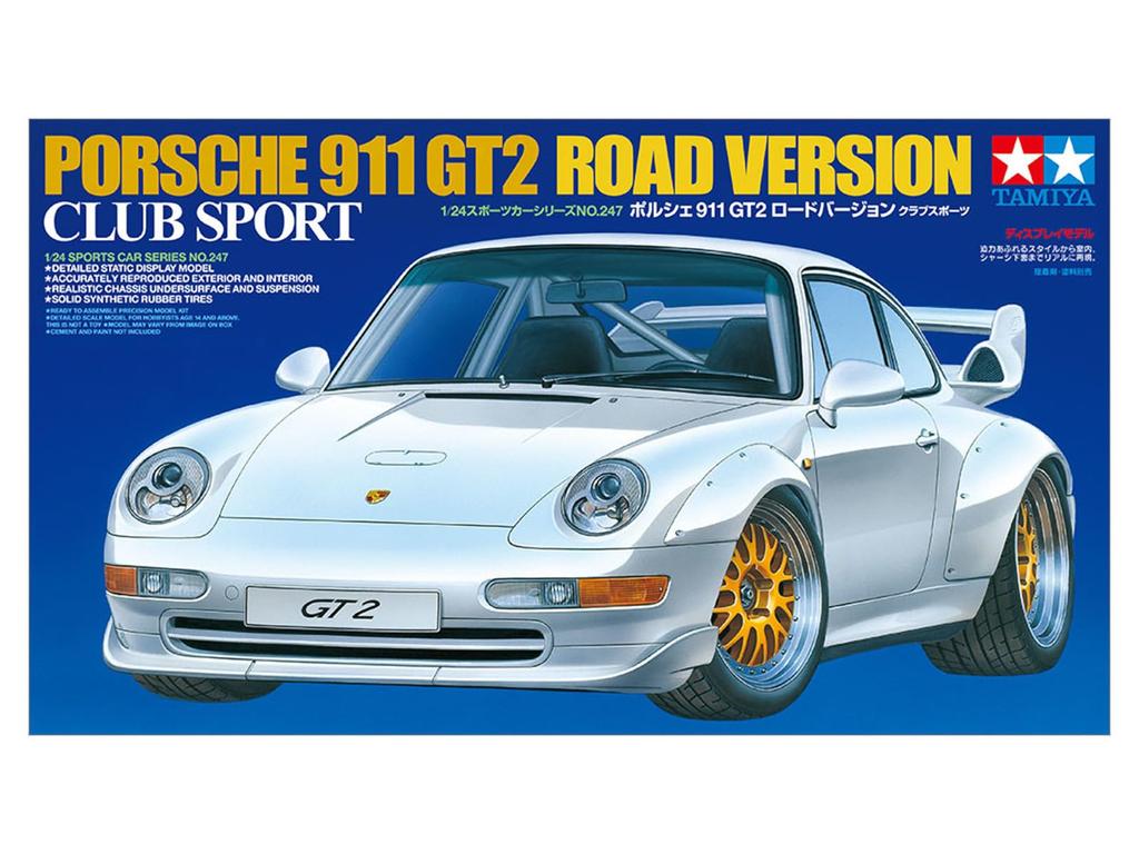 Tamiya Sports Car Series 247 Porsche GT2 Road Version Clubsport Plastic Model Kit 24247 1/24 No.