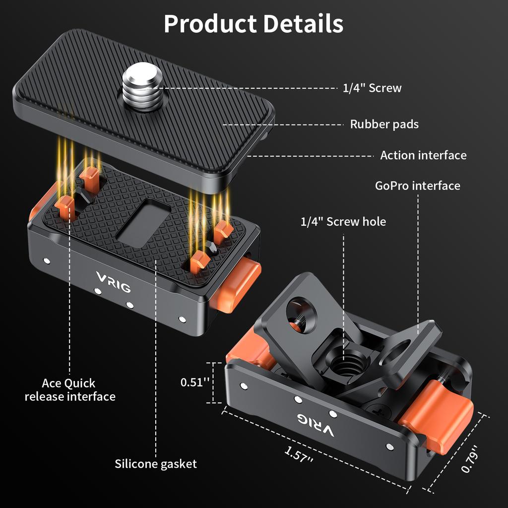 Pentru Cameră Sport Insta 360 Ace / Ace Pro / Ace Pro 2 Montură Aluminiu cu Eliberare Rapidă Adaptor Magnetic Montură Accesorii