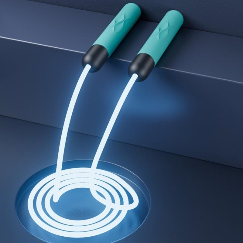 LED Exercise Jump Ropes Light Up Rope Training Sports Equipment Skipping Rope Fitness Adjustable Night Glowing Skip Rope