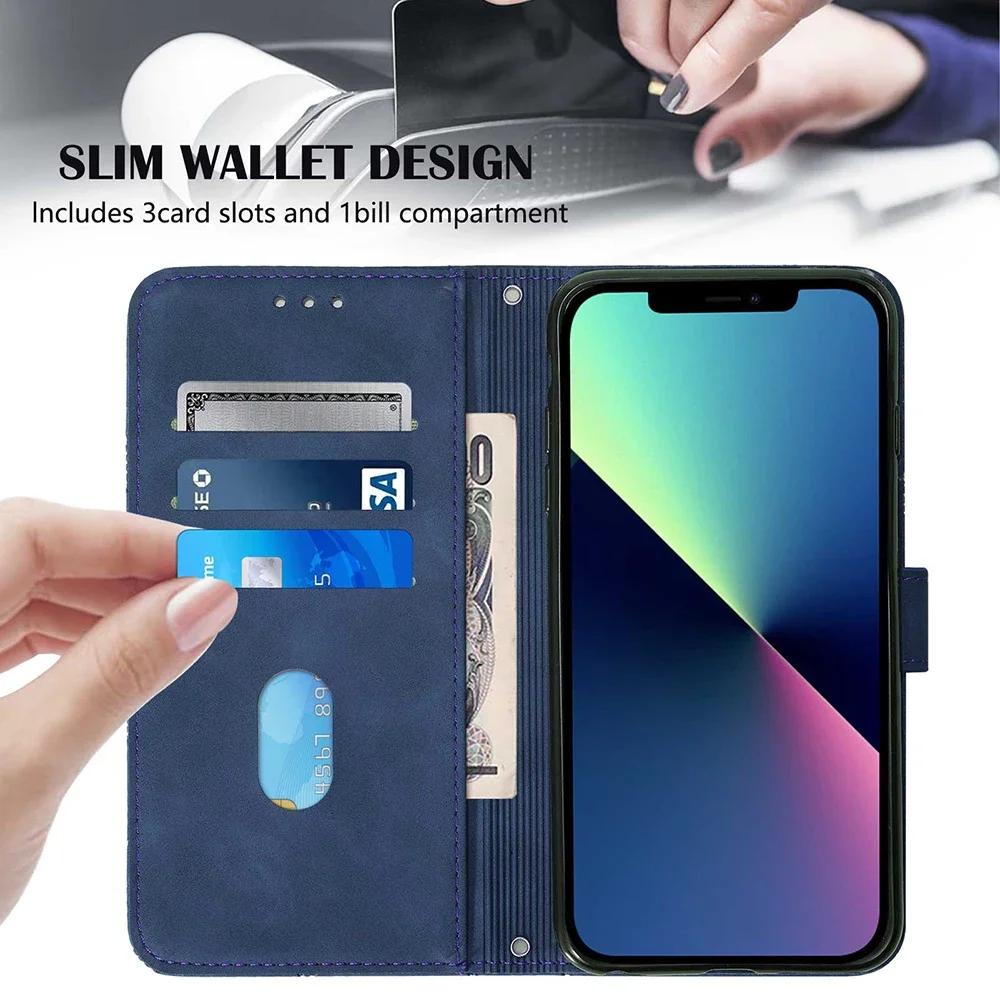 Leather Flip Wallet Case For Redmi 14C 13C 10C 10A Note 14 11 11S 10 10S Pro Xiaomi POCO C75 F6 X6 C40 M4 M5S Card Slot Cover