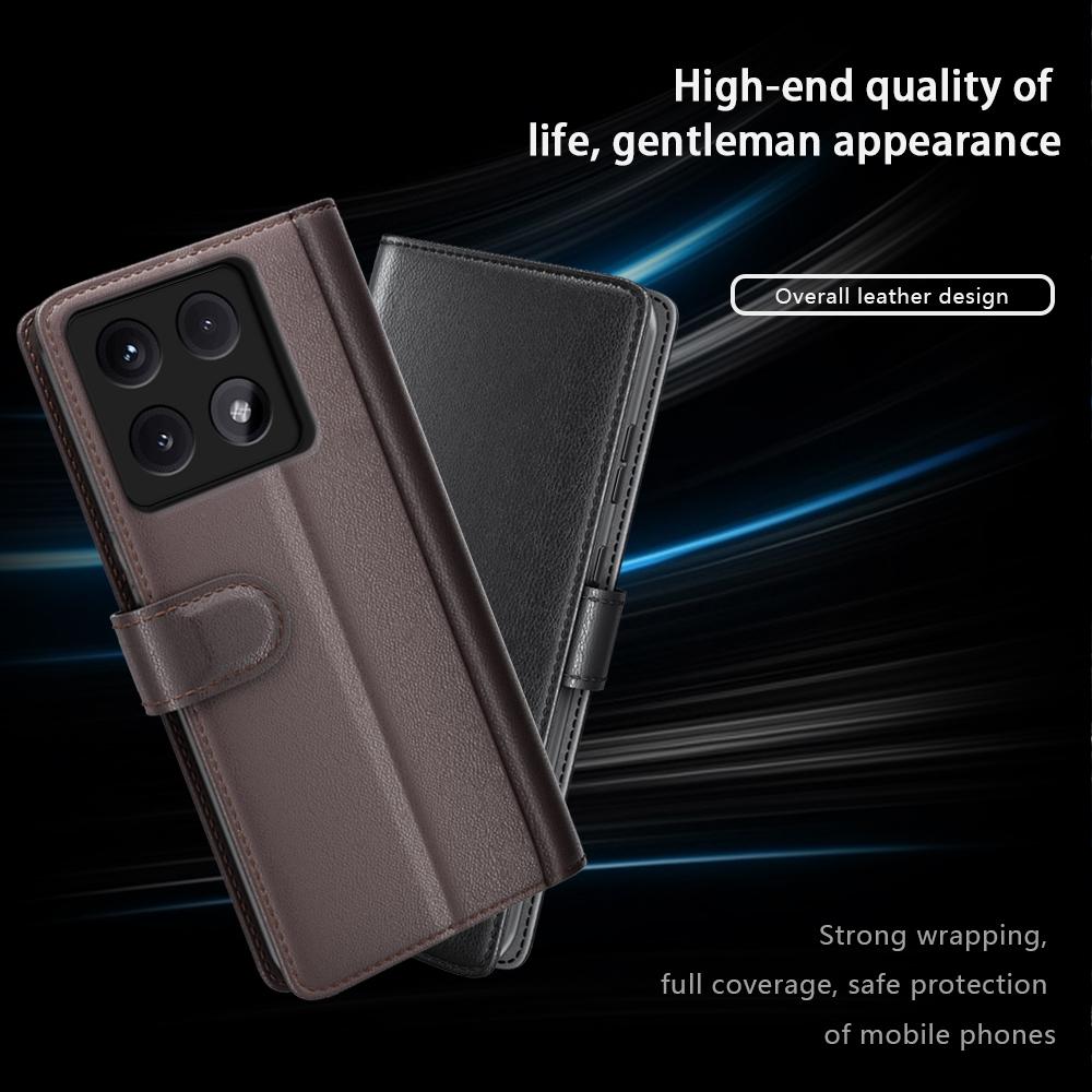 For Xiaomi 14T Case Genuine Split Leather Phone Cover with Wallet Stand