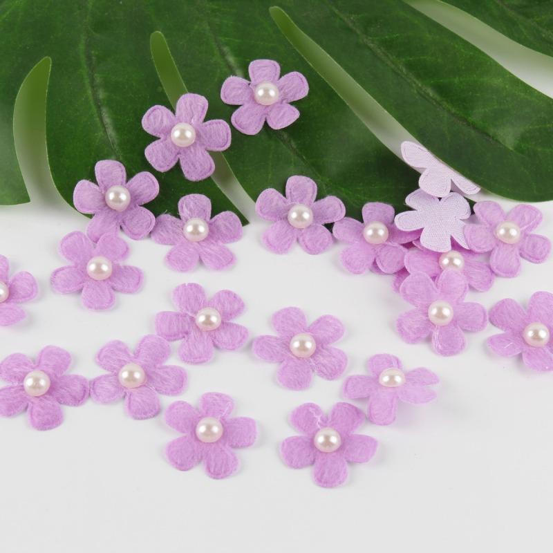 Fashion Mixed Color Pearl Petals for Girls, Costume Decoration, DIY Crafts, Headdress, Dress Up Flower, 25mm, 100 Pcs Pack