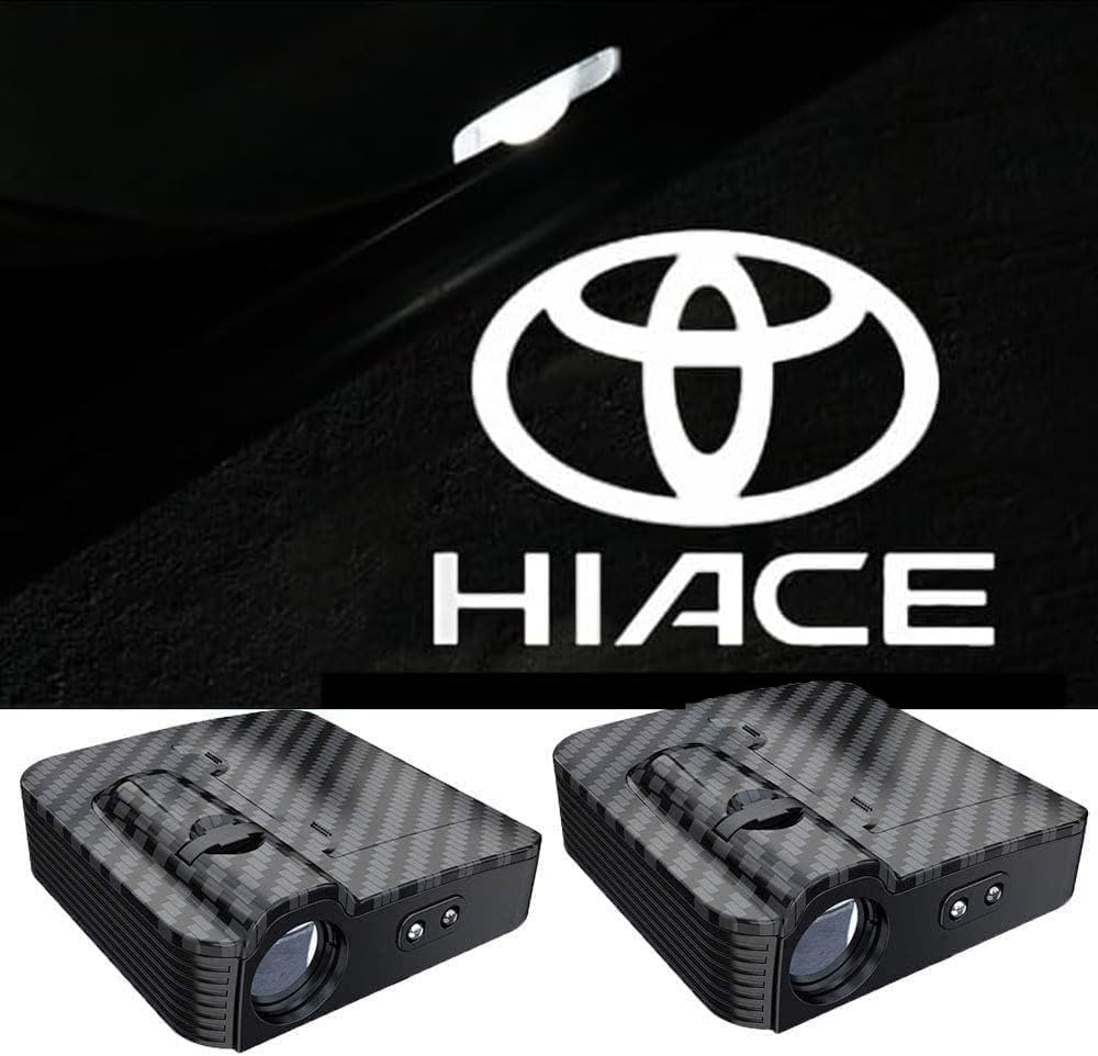 Universal Toyota Hiace 200 Series Super GL Wireless Car Logo LED Welcome Door Courtesy Light for Toyota Hiace Light, 2004-2024