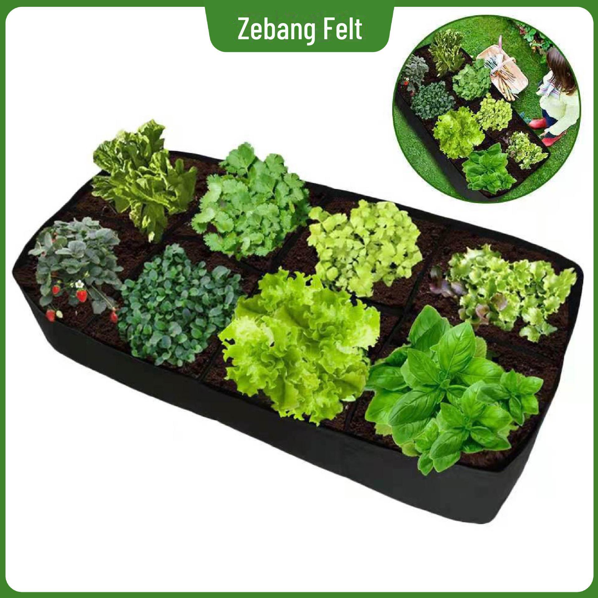 

Квадратные войлочные мешки для посадки овощей из многосетчатого материала Black; 120x60x30 cm, 8 partitions