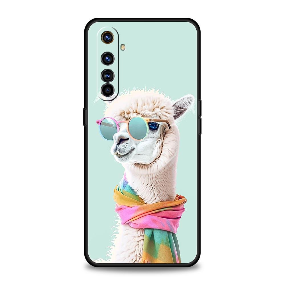 Kawaii Alpaca lovely Phone Case For Realme 12 11 10 9 8 5G 7 6 GT5 GT3 GT2 Pro Plus C21 C11 C25 C35 GT Neo 2 3 3T 5 Soft Cover