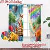 2D flat printing 2pcs Drapes Colorful Book Nature Fantasy Digital Printed Polyester Drapes Festive Holiday Use for Indoor
