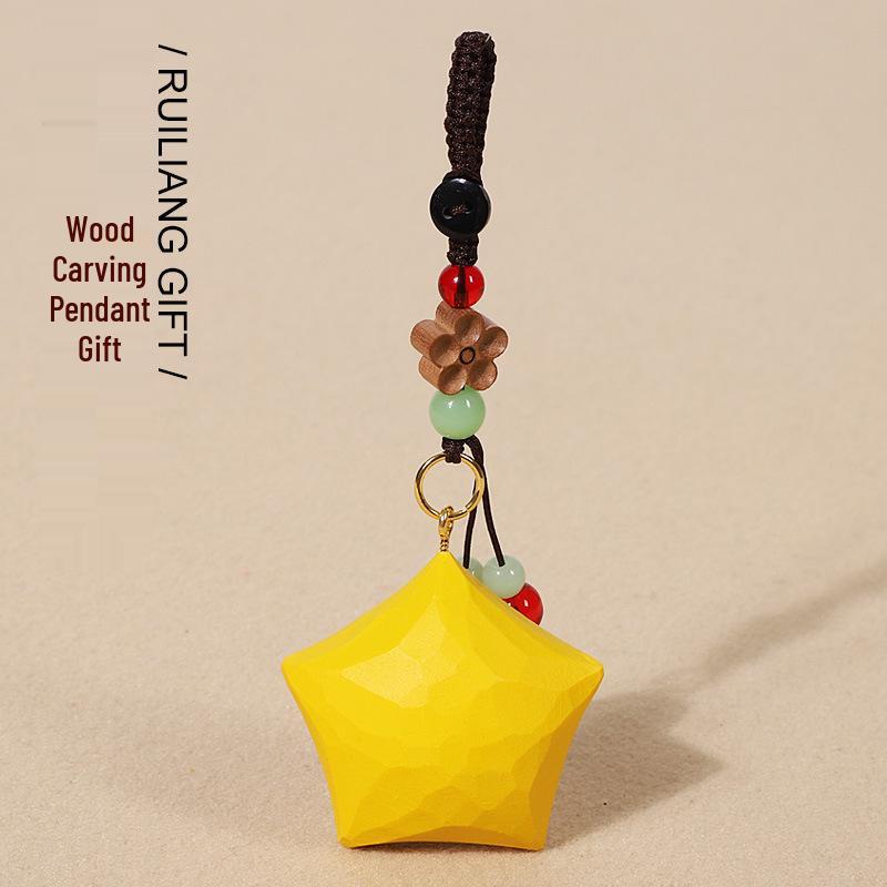 Handmade Heart Wood Carving Keyring & Backpack Charm – Perfect Gift for Couples or Girlfriend