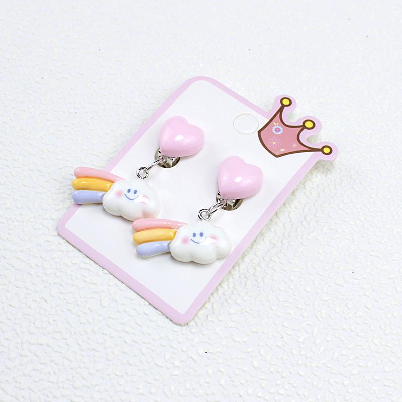 Painless Clip-On Princess Earrings for Girls – Cute Cartoon Dangle Jewelry Gift
