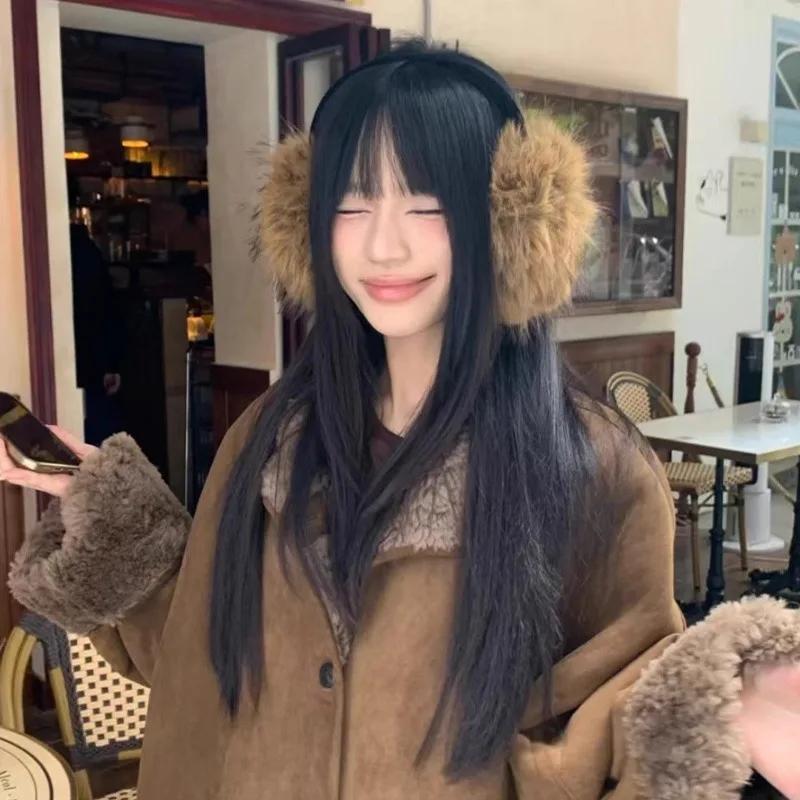 Winter Imitation Fur Earmuffs for Women Girls Plush Ear Muffs Outdoor Cold Protection Ear Covers Vintage Y2k Punk Warm Earmuff