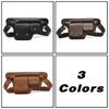 Retro Casual PU Leather Cycling Bag Multi-Function Sports Waist Bag Shoulder Fanny Pack for Outdoor Mobile Phone Storage