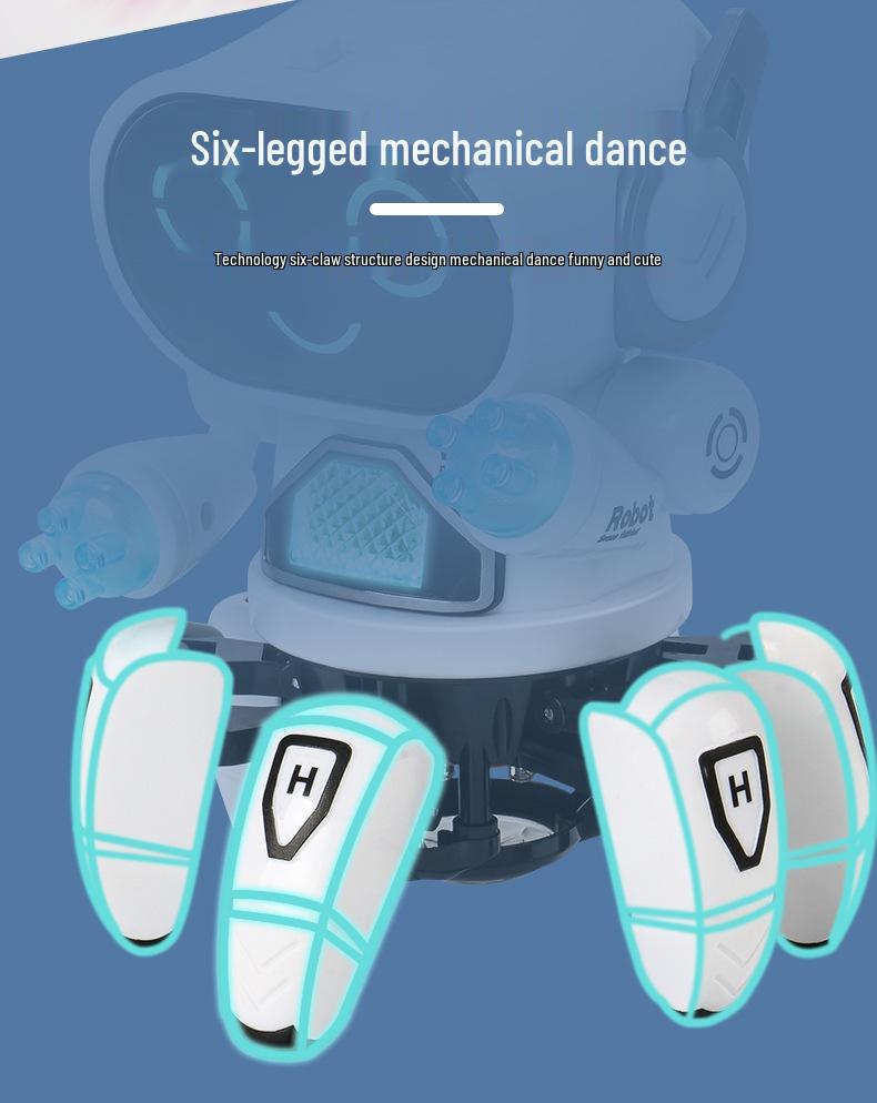 Electric Six-Claw Dancing Octopus Robot Toy with Lights and Music for Kids