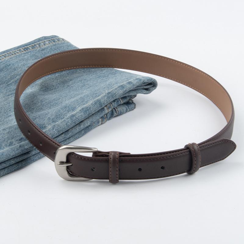 Genuine Leather Women's Belt Cowhide with Casual Pants Coat Jacket Decoration Simple and Versatile Women's Belt