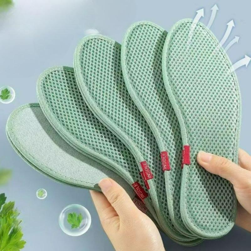 Baumwoll-Bambuskohle-Einlegesohlen Weiche Sohle Elastisches Netzauge Geruchshemmende Einlegesohlen Mit Beifuß infundierte Aromatische Atmungsaktive Einlegesohle
