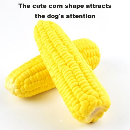 Yousheng Corn-shaped Dog Chew Toy Interactive Squeaky Corn Stick Teeth Cleaning Toy Funny Pet Sound Toy for Small Medium Large Breed
