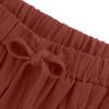 Damen Plus Size Leinenhose mit weitem Bein, mittlere Taille, Sommer-Baggy-Hose