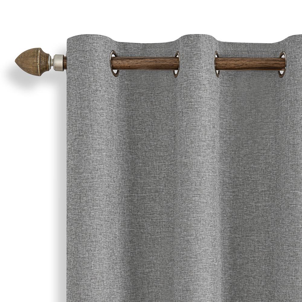 Dual-Sided Full Blackout Imitation Linen Curtains