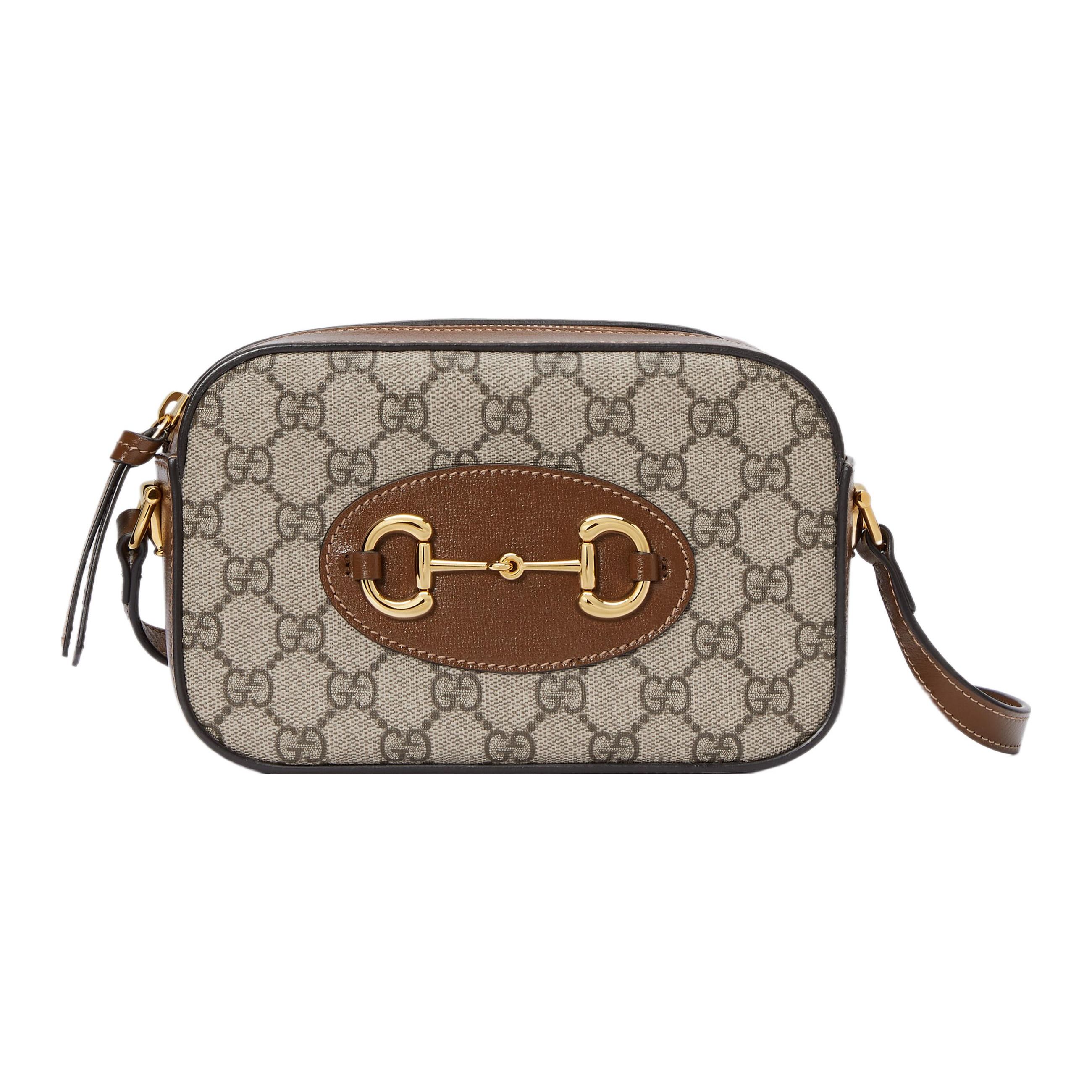 

Gucci Horsebit GG Supreme Camera Bag Beige Brown Leather And Canvas Trim Gold Hardware Crossbody Handbag for Women Daily Commute 760196-92TCG-8563 Shopping Bag Set(Basic Set+Shopping Bag)