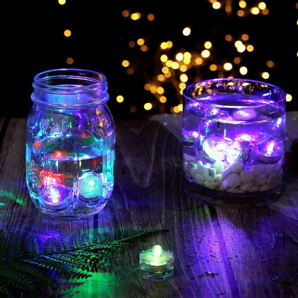 Decorative Underwater LED Candle Lamp Mini Submersible Mini LED Lights Fish Tank Candle Lamp  Party