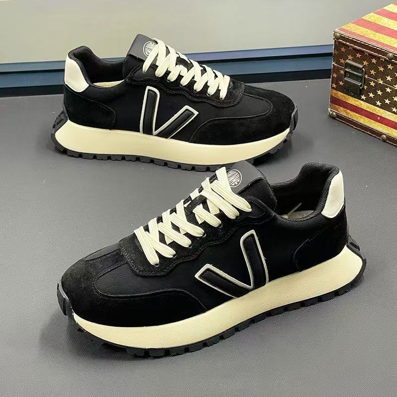 Men's Shoes 2025 Spring New Men's Platform Shoes Casual Shoes Trendy Shoes Men's Lace-up Sports Shoes Low-top Board Shoes Korean Version