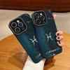 Vertical Leather Shell Pisces Printed Patterned Shockproof Soft Silicone Case with Camera Lens Full Protection for IPhone Samsung