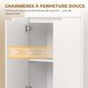 Tall Bathroom Cabinet, 2 Soft-Close Doors, Drawer, 3 Open Compartments, Adjustable Shelves, White