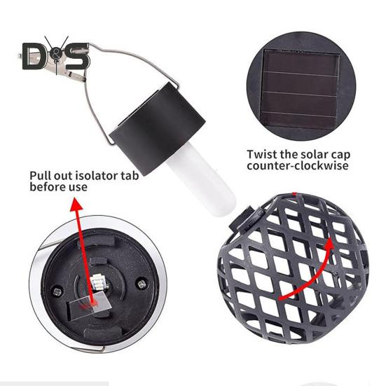 Solarna Mini Wisząca Lampka Płomień Łatwa w Instalacji Wodoodporna Automatyczne Włączanie/Wyłączanie Energooszczędna LEDowa Latarnia Solarna Dekoracja Ogrodu