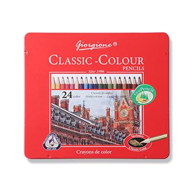 Giorgione Classic Triangular Grip Oil-based Colored Pencil, 24 Colors, Korean Toy Supplies