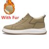 Genuine Leather Men's Autumn Winter Boots New Trendy All-match Ankle Boots British Style High Top Sneakers Warm Plush Fur Shoes