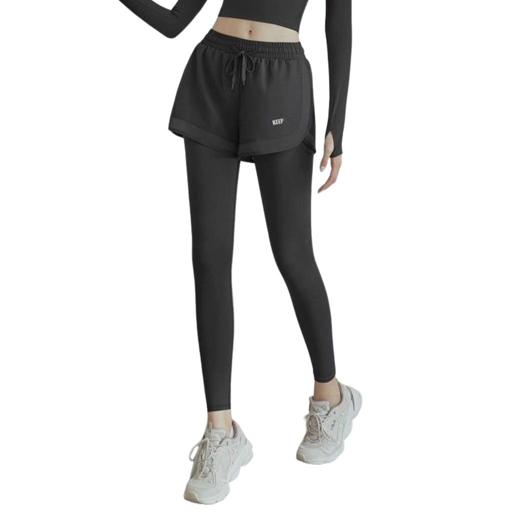 Karsaer Yoga Pants with Integrated Cropped Sports Stretch Yoga Pants for and Fitness Women's Pockets, Shorts, Length, Pants, Pants, Leg-Lengthening,